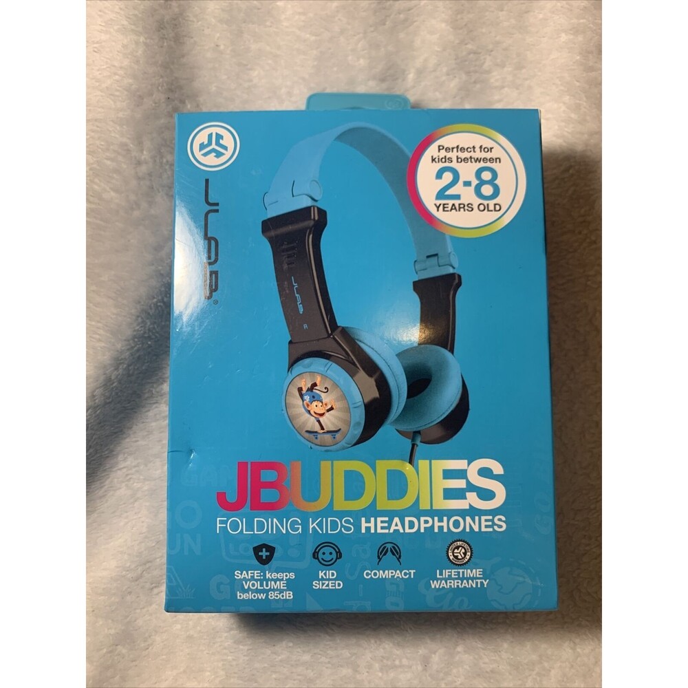 JLAB JBuddies Folding Kids Wired Headphones Toddler‎ Headphones Blue Ages 2-8